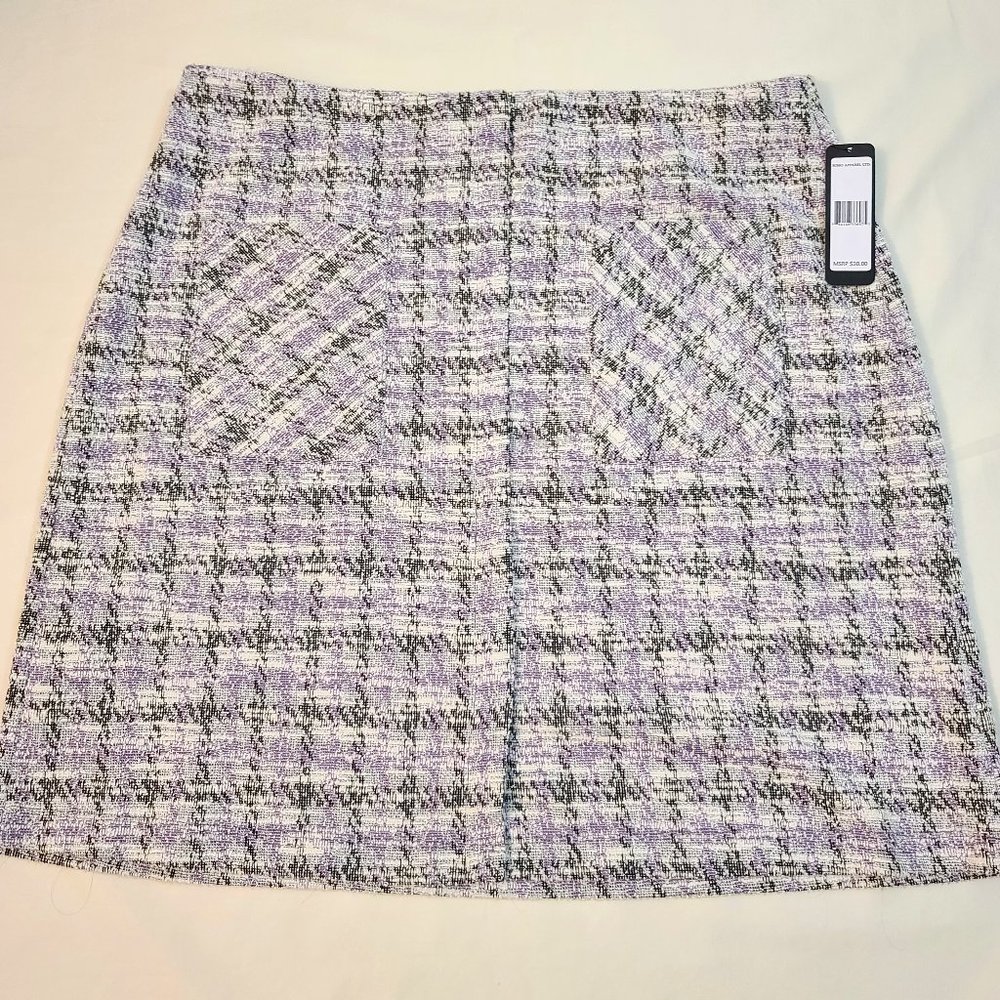 Soho Skirt, Purple and White Textured Skirt , Large